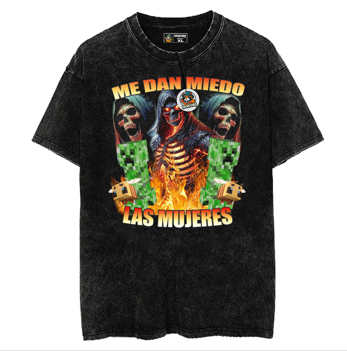 Polera Me dan miedo las mujeres Minecraft