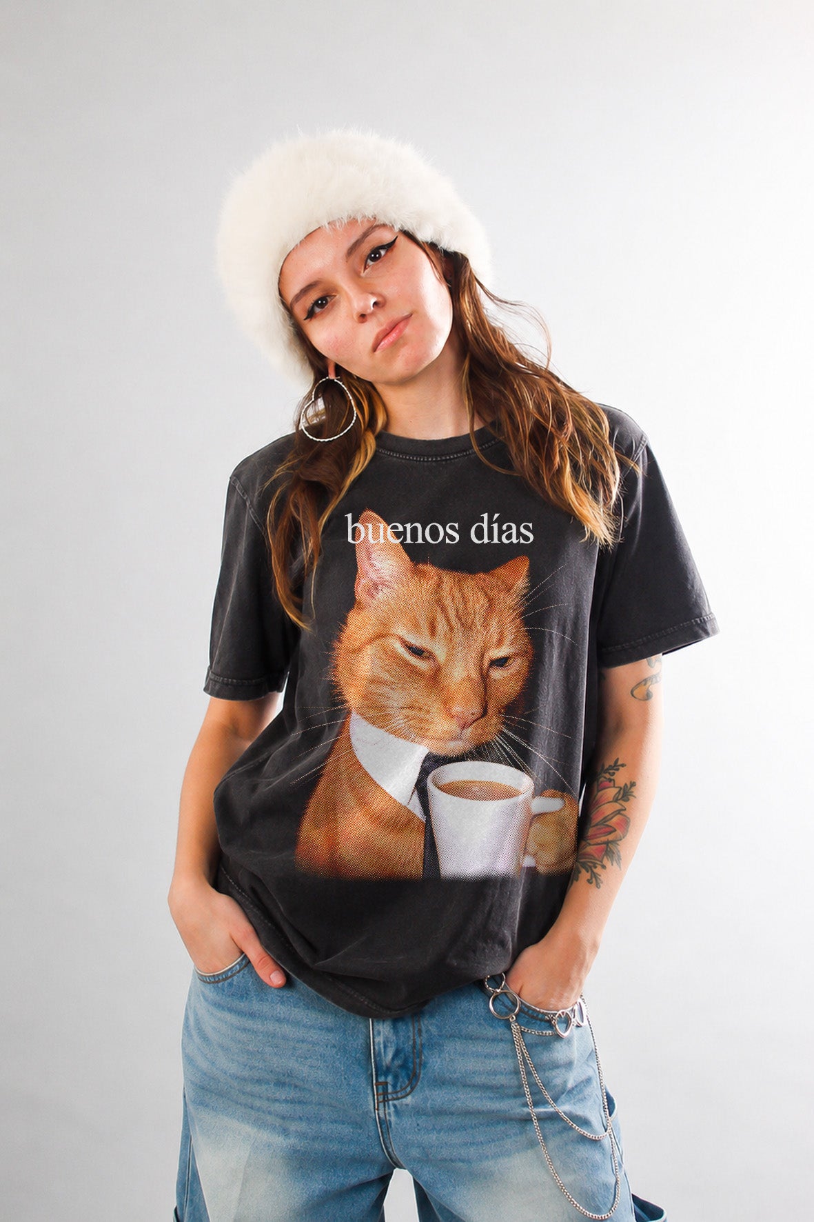 Polera Gato Buenos Días