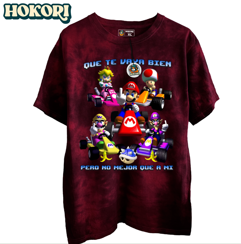 Polera Que te vaya bien Mario Kart